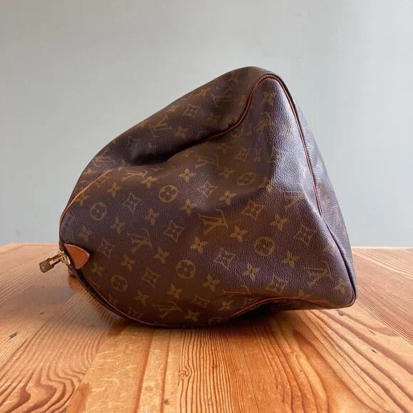 Louis Vuitton Brown Monogram Signature Canvas 1994 Keepall 55 Duffle Bag 1031LF - Picture 6 of 10
